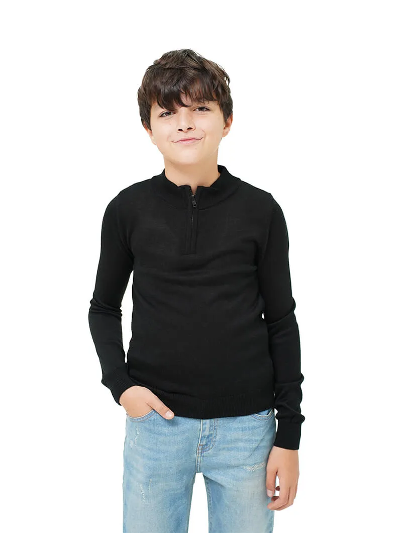 Pull col montant zippé garçon